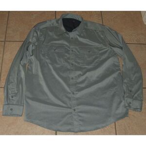 Men Sz Large Casual or Dress Gray Checked Button Up Long Sleeve Shirt SWISS TECH